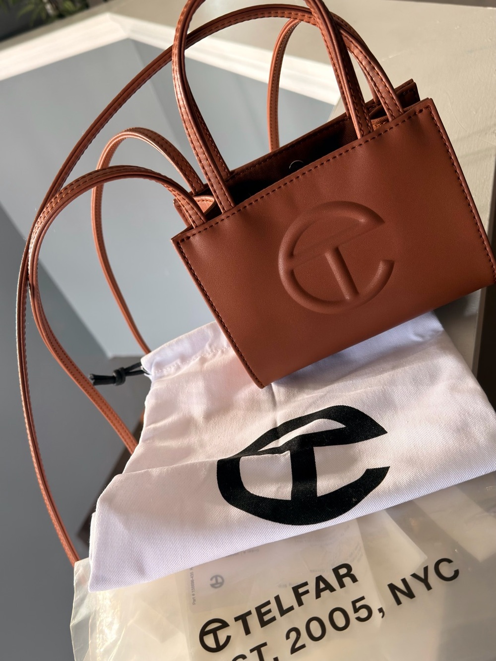 Telfar Mini Shopping Bag in Brown